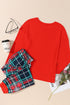 Multicolor ALL IS BRIGHT Graphic Christmas Plaid Pajamas Set